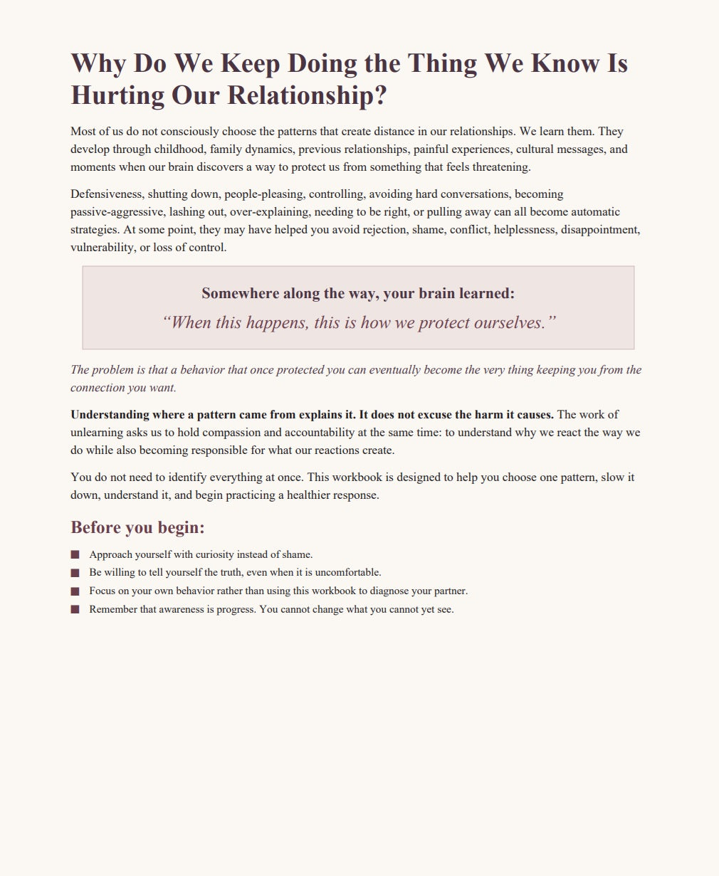 Workbook:  Unlearned