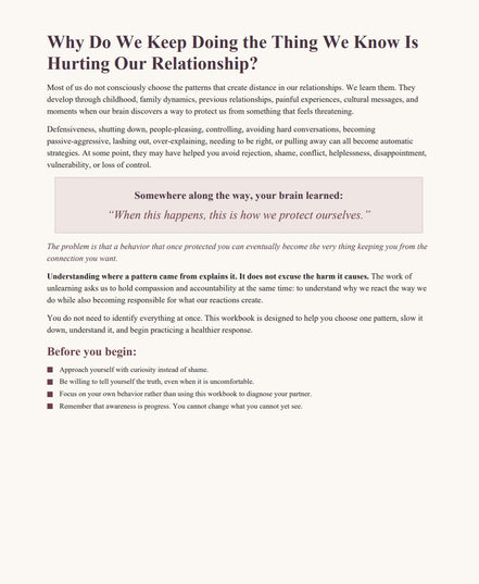 Workbook:  Unlearned