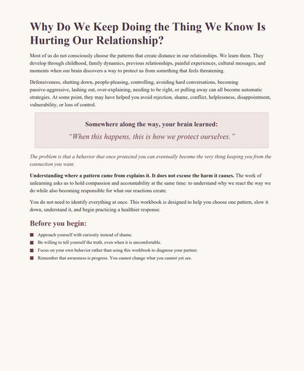 Workbook:  Unlearned
